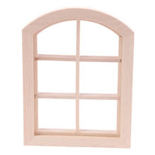 1:12 Dollhouse Miniature Wooden Six squares Arched Window Model Furniture Accessories 2024 - buy cheap