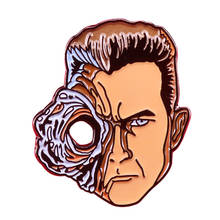 Эмалевая брошь Terminator, брошь в виде героя фильма, Арнольда шварценерра, деко р, подарок на Хэллоуин и Рождество 2024 - купить недорого