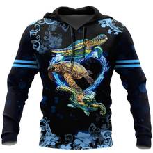 Sudadera con capucha de tortuga marina para hombre, ropa con estampado 3D de Animal, con cremallera, informal, DY69 2024 - compra barato