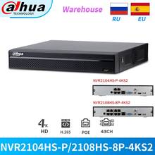 Dahua-grabador de vídeo en red NVR PoE, 4 canales, NVR2104HS-P-4KS2, 8 canales, 4K, compatible con cámara de seguridad CCTV, IP 2024 - compra barato