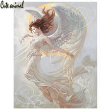 5d pintura diamante belo anjo mulher asas imagens strass diy diamante bordado mosaico broca completa mew decoração da chegada 2024 - compre barato