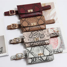 Fanny Pack Fashion Serpentine Waist Bag Women Leather Waist Pack Vintage Waist Belt Bags Phone Pocket B19 2024 - buy cheap