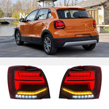 2 pçs vland completa led dinâmico luzes traseiras cereja lente vermelha para vw polo 6r/6c/61 2011 2012 2013 2014 2015 2016 2017 2024 - compre barato