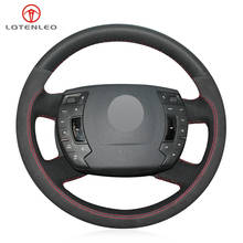 LQTENLEO Black Genuine Leather Suede DIY Hand-stitched Car Steering Wheel Cover For Citroen C5 2008-2017 2024 - buy cheap