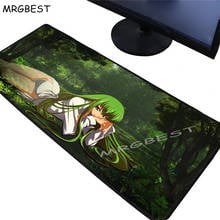 Mrgbest cabelo verde menina anime floresta de borracha durável desktop mouse pad alta qualidade lockedge grande tapete de jogos de borracha antiderrapante 2024 - compre barato