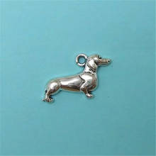 10 pcs Dachshund Charms Antique Silver Color Tone Wiener Dog Charm Doxie Dog Charm 22X13mm 2024 - купить недорого