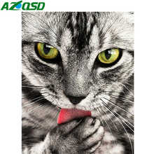 AZQSD Diamond Painting Cat Animal Cross Stitch Diamond Embroidery Sale Picture Of Rhinestones Home Decor Gift Needlework 2024 - buy cheap