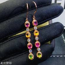 KJJEAXCMY fine jewelry 925 sterling silver inlaid Natural Tourmaline Fine ladies earrings support detection noble 2024 - buy cheap