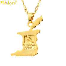 Ethlyn Trinidad and Tobago Map Pendants Necklaces Gold Color Flag Trendy Jewelry Gifts for Women/Ladies P180 2024 - buy cheap