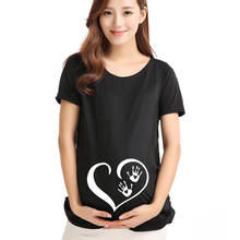 Летняя забавная футболка с рисунком для беременных топы Одежда для беременных Плюс Размер короткий рукав для беременных женщин Горячая Распродажа футболок 2024 - купить недорого