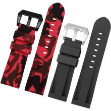 silicone watchband For men's PAM111 386 441 series wristband straps 20mm 22mm 24mm 26mmWaterproof sports camouflage bracelet 2024 - buy cheap