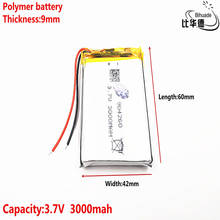 Литиевая батарея хорошего качества 3,7 V, 3000mAH 904260 полимерный литий-ионный/литий-ионный аккумулятор для планшетных ПК банк, gps, mp3, mp4 2024 - купить недорого