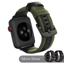 Correa de reloj de estilo deportivo con correa de cuero para Apple Watch Series 6 5 4 40mm 44mm, pulsera iWatch Series 3 38mm 42mm, correa de nailon 2024 - compra barato