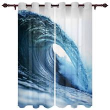 Sea Water Waves Turbulent Valance Window Curtains For Living Room Bedroom Kitchen Home Luxury Youth Room Window Curtains 2024 - buy cheap