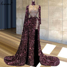 2021 Haute Couture Mermaid Evening Dresses Long Muslim Dark Burgundy Evening Gowns For Women Beading Dubai Celebrity Gowns Robes 2024 - buy cheap