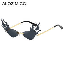 ALOZ MICC Fashion Flame Cat eye Sunglasses Women Luxury Rimless Cool Trending Sun Glasses Female Men UV400 Goggles Eyewear Q730 2024 - buy cheap