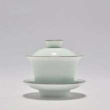 1PC Hand Made Celadon Tea Tureen Chinese Style 150ml Ceramic Gaiwan High Quality Kung Fu Tea Set Tea Ceremony Necessary 2024 - buy cheap