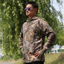 Camiseta fina de camuflaje biónico de secado rápido para hombre, camiseta de manga larga, camisetas con capucha para caza, pesca, senderismo 2024 - compra barato