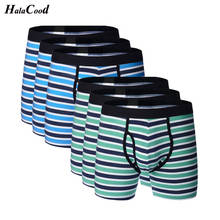 6 pçs/lote nova moda sexy stripe impresso masculino algodão boxer shorts respirável confortável underpant masculino casual roupa interior 2024 - compre barato
