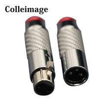 Colleimage Hi-End 3 Pin Carbon Fiber XLR plug Microphone Hifi Audio XLR 3 pins Connector to RCA Adapter Transmitter 2024 - buy cheap