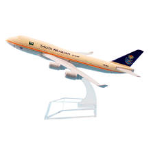 Alloy Metal Air Saudi Arabian B747 Airlines Airplane Model Boeing 747 400 Airways Plane Model Stand Aircraft Kids Gifts 16cm 2024 - buy cheap