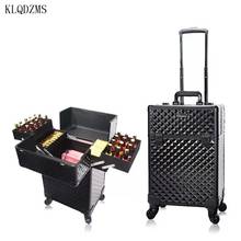 KLQDZMS Women Tattoo Cosmetic Case Fashion professional Luxury Nail Makeup Trolley Luggage Bag Multifunctional Cosmetic Suitcase 2024 - buy cheap