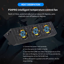 Умный охлаждающий вентилятор для игровой консоли Sony PlayStation 4 PS4 Slim, умный охлаждающий вентилятор с термостатом, 3 вентилятора 2024 - купить недорого