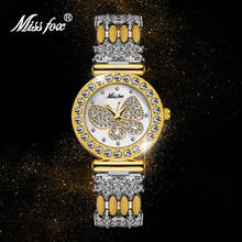 MISSFOX Woman Watch Gold Silver Jewelry Luxury Butterfly Dress Female Watches With Rhinestone Strap Waterproof Clock Ladies Top 2024 - buy cheap