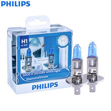 Philips Diamond Vision H1 12V 55W P14.5s 12258DVS2 5000K холодный белый светильник, автомобильный галогенный светильник, автомобильные лампы (двойной пакет) 2024 - купить недорого