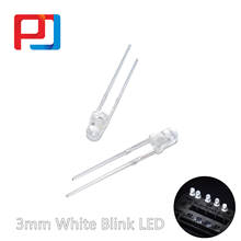 1000pcs 3mm LED Diodes Flash Flashing White Blinking 2-Pins Clear 3 mm Intermitente Light Emitting Diodos F3 danshan White 2024 - buy cheap