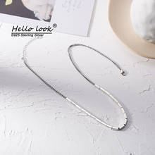 Hellook-collar de tubo cuadrado geométrico para mujer, de Plata de Ley 925, cadena de clavícula, joyería de plata Vintage 2024 - compra barato
