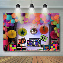 80's Rock Party Photography Backdrops Younger Disco Birthday Children Cake Smash Backgrounds Radio Balloons Fashion Photostudio 2024 - buy cheap