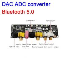 Bluetooth 5.0 áudio dac adc transmissor receptor conversor dsp processamento digital saída óptica, coaxial, estéreo analógico 2024 - compre barato