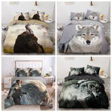 Nordic style Wolf Twin Full Queen King Size Bedding Set luxury Family Duvet Cover Pillowcase Single Double Children Quilt Cover 2024 - купить недорого