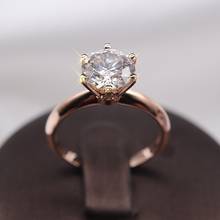 14k Rose Gold moissanite Ring for Women VVS1 Brilliant Round Cut Lab Grown Moissanite Stone Diamond Rings 2024 - buy cheap