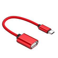 Зарядный кабель AAAE с нейлоновой оплеткой, адаптер для быстрой зарядки и передачи данных с Usb Otg Type C на Usb, красный 2024 - купить недорого