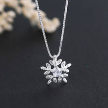 Kindey Korean Simple Silver Color Crystal Snow Necklaces Pendants for Women Statement Necklaces Christmas Gifts 2024 - buy cheap