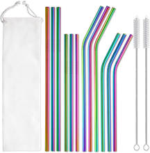 12-Pack Reusable 304 Stainless Steel Straws with Case Long Drinking Straw for 30 Oz and 20 Oz Tumblers Cups Cocktail Metal Straw 2024 - buy cheap