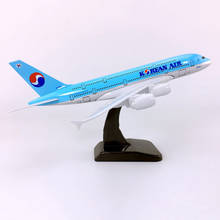 18CM 1:400 Scale Airbus A380 model Korean air airplane alloy Diecast  static with base collectible display toy collection Gift 2024 - buy cheap