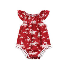 Mono con pompón para bebé recién nacido, ropa bonita de Navidad, color rojo, 0 a 24 meses 2024 - compra barato