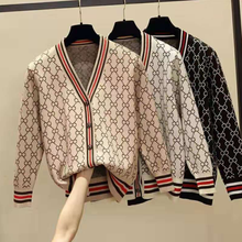 Novo casaco de malha feminino camisola de manga comprida com decote em v moda outerwear 2024 - compre barato