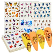 Butterfly Nail Stickers Water Transfer Decals Colorful Blue Black Design Nail Art Manicure Sliders Wraps Foils Sliders 2024 - buy cheap