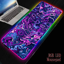 Purple texture Gaming Mouse Pad Large Anime Mousepad RGB Computer Mouse Pad Gamer Mause Pad LED Backlit Mat Keyboard Desk Mat 2024 - buy cheap