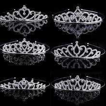 Wedding Bridal Princess Austrian Crystal Tiara Crown Veil Hair Accessory For Girls Children Tiara Crown Hair Jewelry Drop Ship 2024 - buy cheap