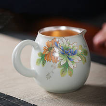 Kungfu pu'er copo de prata esterlina 999, resistente ao calor rússia, conjunto de chá para casa, cerimônia de chá acessórios 2024 - compre barato