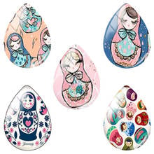 JOINBEAUTY New Russian Dolls Cute Water Drop Shape Glass Cabochon Flat Back Handmade DIY Making Fashion Jewelry Accessories RU20 2024 - buy cheap