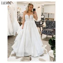 EJUE SHUNG Sweet Boho Wedding Dresses Sweetheart Neck Zipper Back Elegant Appliques Sleeveless Wedding Gowns Vestido De Novia 2024 - buy cheap