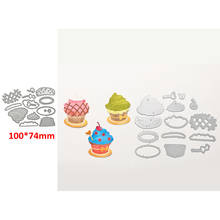 Cute Delicious Cake Cup Decoration Metal Cutting Dies Scrapbooking Album Paper DIY Cards Crafts Embossing Cut Dies 2019 2024 - buy cheap