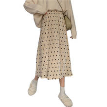 Faldas Retro coreanas de cintura alta para mujer, faldas informales plisadas que combinan con todo, de lunares, NS2456 2024 - compra barato