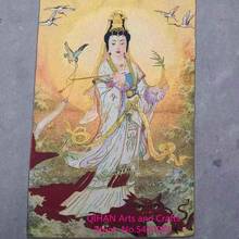 Religious Thangka embroidery Tibetan Buddhism pure water Guanyin dripping Guanyin Bodhisattva Thangka painting 2024 - buy cheap